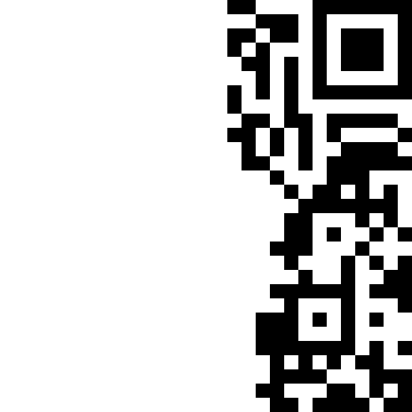 The right half of a QR code