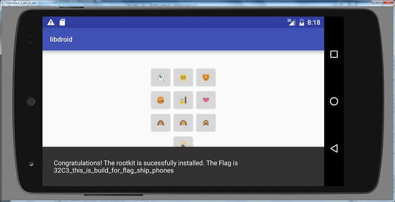 libdroid showing the flag