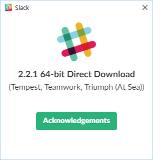 About window of Slack 2.2.1